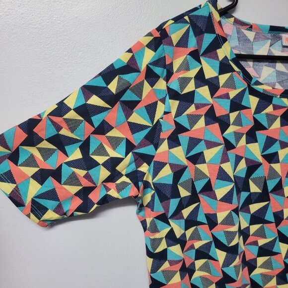 Lularoe Julia Dress Geometric Short Sleeve Womens 3XL Plus Size Soft Long Maxi - Picture 3 of 8